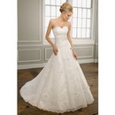 Off-the-shoulder Ruffles Chic & Modern Appliques Tulle Court Train Wedding Dresses
