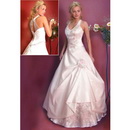 Sleeveless Satin & Halter Ankle-length Beach Wedding Dresses