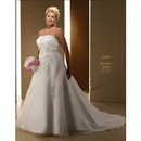 Lace-up A-line Tull Strapless Chapel Train White Side-Draped Wedding Dress