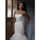 Ivory Floor-length Strapless Glamorous & Dramatic Taffeta Beading Wedding Dress