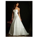 Taffeta Strapless Sweetheart Ball Gown with Flattering Lines Chapel Train Wedding Dress