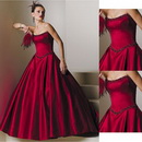 Off-the-shoulder Elastic Silk-like Satin Beading Dropped Cathedral Train Wedding Dresses
