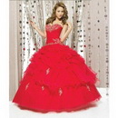 Court Train Strapless Lace Beading Tiered Sleeveless Wedding Dresses