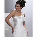 Appliques Beading Floor-length One Shoulder Satin Wedding Dresses