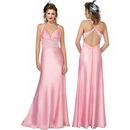 A-line Spaghetti Straps Silk Breathable Halter Bridesmaid Court Train Wedding Dresses