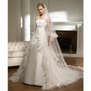 Long Sleeve Split Front Sashes Elastic Silk-like Satin Court Train Wedding Dresses