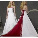Asymmetrical Custom Made Beautiful Strapless A-LINE Chapel Train Wedding Dress