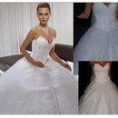 Church Strapless Lace Tulle Beading Sleeveless White Wedding Dresses