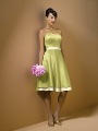 Knee Length A-line Backless Strapless Polyester / Cotton Party Dresses