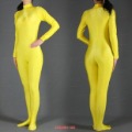 Lycra & Spandex Yellow With Zipper Catsuits