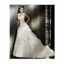 Organza Floor-length Straps Elegant & Luxurious Taffeta Ruffles Ivory Wedding Dress