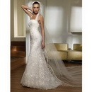 Column Bateau Halter Lace Classic & Timeless Court Train Wedding Dresses