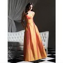 Orange With Zipper Halter & Satin Ankle-Length Wedding Dresses