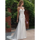 Braces Satin Sheath Column Length Floor Beach Wedding Dresses