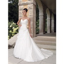 High Waist Floor-length White Cathedral Train Wedding Dresses