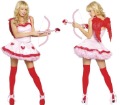 Pink Color Sexy Angels Design with Red Wings Halloween Costumes
