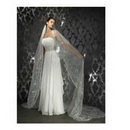 Straps Sleeveless Elastic Silk-like Satin White Appliques Cathedral Train Wedding Dresses