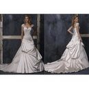 Embroidered Design Boned and Fully Lining Sleeveless Floor-Length Gorgeous Bridal Cathedral Train Wedding Dresses
