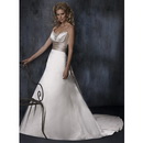 Spaghetti Straps Elegant Designer Satin Material Beach Wedding Dresses