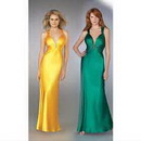 Satin & Taffeta With Spaghetti Straps V-neck Ankle-Length Wedding Dresses