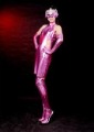Lycra & Polyester Rose Pink Short Skirt & Pants Catsuits