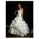 Satin-back Taffeta Strapless Ball Gown with Embroidery and Crystals Court Train Wedding Dress