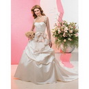 Satin A-line Straps Sleeveless Halter Chic & Modern Gown Cathedral Train Wedding Dresses