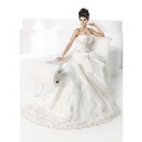 White Floor-length Strapless & Chiffon Cathedral Train Wedding Dresses