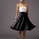 Black & White Sleeveless Knee-length Court Train Wedding Dresses