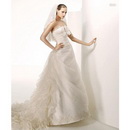 Spaghetti Strap Chiffon & Satin Floor-length Beach Wedding Dresses