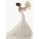 Sleeveless Organza White Floor-length Court Train Wedding Dresses