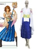 White and Bule Yuna Cosplay Soft and Comfortale Mateial Fantasy Costumes