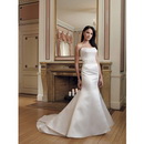 Satin & Halter Sleeveless White Cathedral Train Wedding Dresses