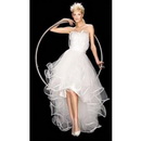 Sexy Style White Scalloped-Edge Tulle Off-the-shoulder Cathedral Train Wedding Dresses