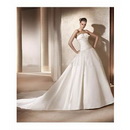 Floor-Length Sleeveless Strapless Off-the-shoulder Taffeta Cathedral Train Wedding Dress