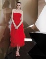 Special and Unique Red Multi-layers Strapless Sleeveless Taffeta and Lace Dresses