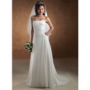 Lace-Up Floor Length Strapless Beach Wedding Dresses
