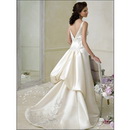 Embroidered & Satin V-neck & Halter Floor-length Beach Wedding Dresses
