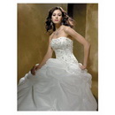 Sheath Asymmetrical Strapless Classic & Timeless Taffeta Beading White Wedding Dresses