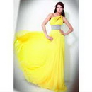 Formal Gown Evening Floor-Length Sexy A-Line Yellow Bridal Wedding Dresses