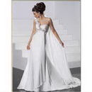 One Shoulder White Satin & Halter Ankle-Length Wedding Dresses