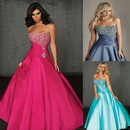 Embroider Sequin Ball Gown Floor Length Evening Dress