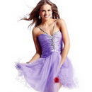 Spaghetti Straps Elegant Halter Ruffles Organza Beading Embroidery Homecoming Dress