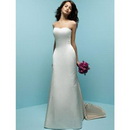 Floor-Length Strapless Embroider Ivory Elastic Silk-like Satin Luxury Wedding Dresses