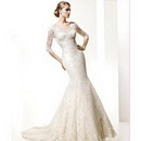 New Elegant Hot Sell Lace Custom-Made Floor-Length Mermaid Wedding Dresses