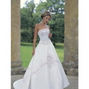 Sweep Brush Train Sleeveless Sheath Scoop Satin Off-the-shoulder Column Wedding Dresses