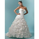 For Bride 018 2009 Style A-line Sweetheart Watteau Train Sleeveless Satin Wedding Dress