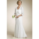 Satin Column Sheath Strapless Floor-Length Wedding Dresses