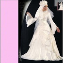 A-line Rich Appliqued Arabic High Neckline Long Sleeves with Sheer Lace Wedding Dress Maternity Wedding Dresses