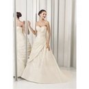Taffeta Strapless Off-shoulder Sweetheart Lace-up Ruched Empire Wedding Dresses